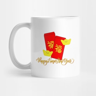 Lunar New Year Red Envelope and Golden Nugget Mug